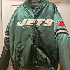 Starter New York Jets Satin Bomber Jacket - NFL Quilted Green - Men’s L (NWT)